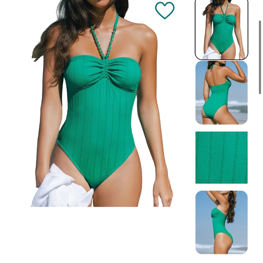Green Halter One-Piece Swimsuit